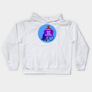 Black Activist in a Wheelchair: Make Pride Accessible Kids Hoodie